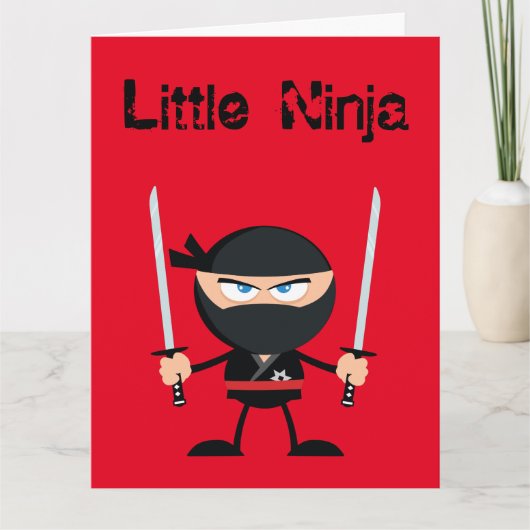 Gelukkige Verjaardag Ninja Warrior met twee Katana Kaart (Voorkant)