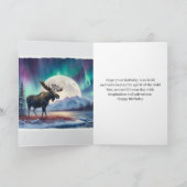 Gelukkige verjaardag noordlichten Alaska eland Kaart (Binnen)