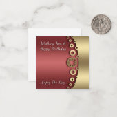 Gelukkige verjaardag notitiekaartje (Voorkant / Achterkant in situ)