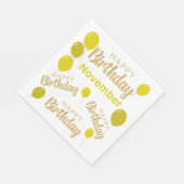 Gelukkige verjaardag November verjaardagen Papier  Servet (Hoek)