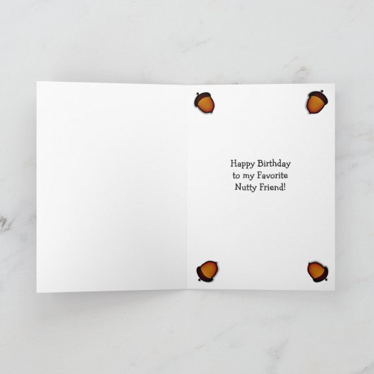 Gelukkige Verjaardag Nutty Friend Funny Squirrel Kaart (Binnen)