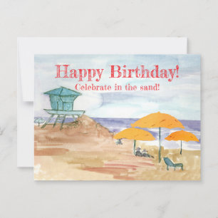 Gelukkige verjaardag Oceaan Vier feest in het zand Briefkaart