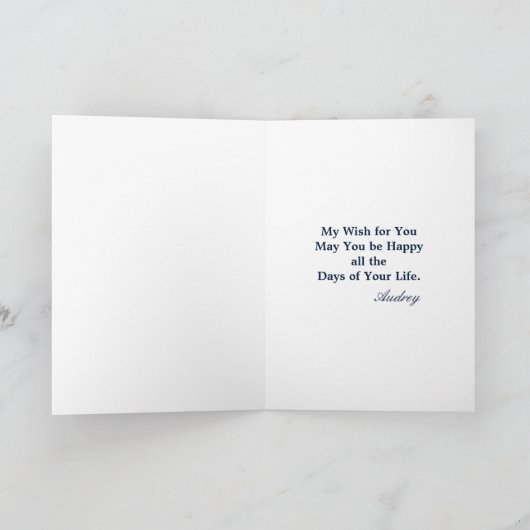 Gelukkige Verjaardag Oceaan Zonsondergang Tropisch Feestdagen Kaart (Binnen)