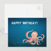 Gelukkige Verjaardag Octopus Briefkaart (Voorkant / Achterkant)