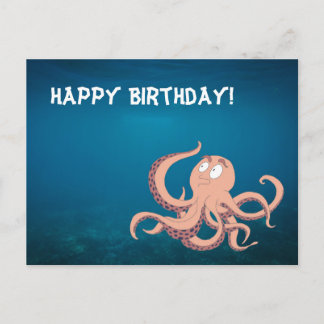 Gelukkige Verjaardag Octopus Briefkaart