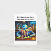 Gelukkige Verjaardag Octopus Co-arbeider bij Bar Kaart (Voorkant)