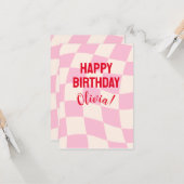 Gelukkige Verjaardag Olivia Aangepaste Naam Gepers Kaart (Voorkant / Achterkant in situ)