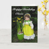 Gelukkige verjaardag Olivia Kaart (Gele Bloem)