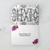 Gelukkige Verjaardag Olivia, met binnen kleurplaat Kaart (Binnen)