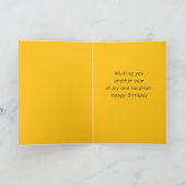 Gelukkige Verjaardag om felgele bloem te personali Kaart (Binnen)