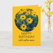Gelukkige Verjaardag om felgele bloem te personali Kaart (Gele Bloem)
