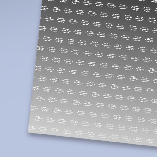 Gelukkige Verjaardag & Om het even welke Naam | Zw Cadeaupapier