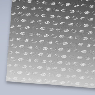 Gelukkige Verjaardag & Om het even welke Naam   Zw Cadeaupapier