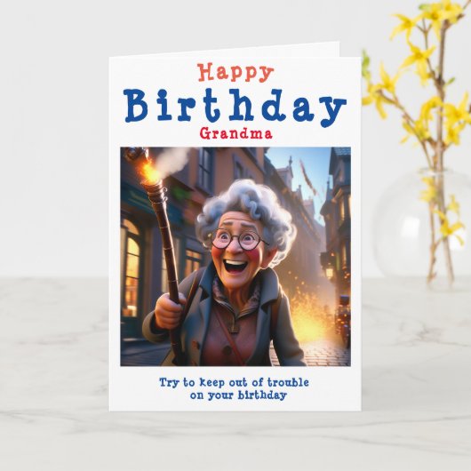 Gelukkige verjaardag oma - bewerkbaar. kaart (Gele Bloem)