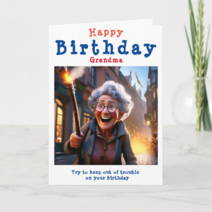 Gelukkige verjaardag oma - bewerkbaar. kaart