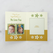 Gelukkige Verjaardag Oma foto's groen en goud Kaart (Binnen)