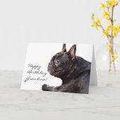 Gelukkige Verjaardag Oma Franse Bulldog kaart (Gele Bloem)