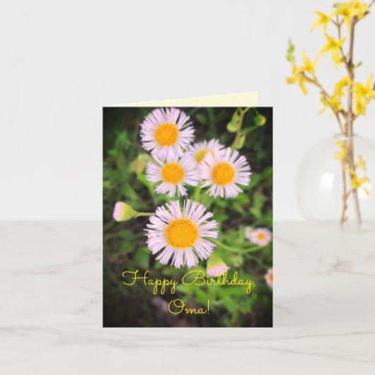 Gelukkige Verjaardag, Oma! Heb een Mooie Dag! Kaart (Gele Bloem)