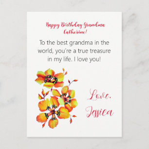 Gelukkige verjaardag oma! Ik hou van je! Briefkaart