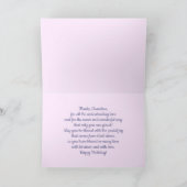 Gelukkige verjaardag, oma. Lila bloemen en vlinder Kaart (Binnen)