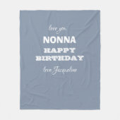 Gelukkige Verjaardag Oma NONNA Chic Script Naam Bl Fleece Deken (Voorkant)