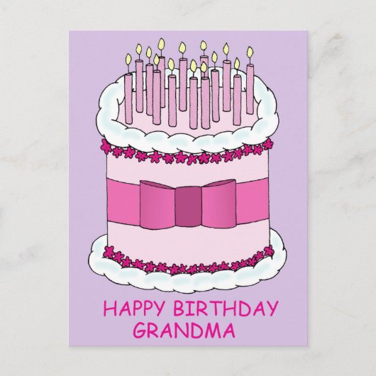 Gelukkige Verjaardag Oma Taart Met Kaarsen Briefkaart (Voorkant)