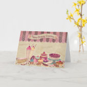 Gelukkige verjaardag oma - taarten en snoep kaart (Gele Bloem)