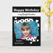 Gelukkige Verjaardag Oma zwart-wit foto Kaart (Gele Bloem)