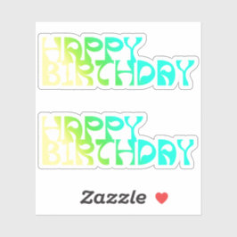 Gelukkige Verjaardag Ombre op maat gesneden Sticker