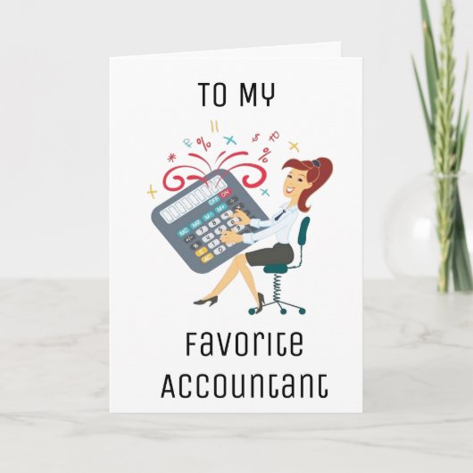GELUKKIGE VERJAARDAG OMDAT JE FAV ACCOUNTANT "TELT KAART (Voorkant)