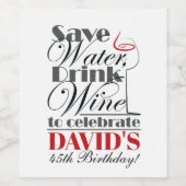 Gelukkige verjaardag ontwerp offerte wijn etiket (Enkel label)