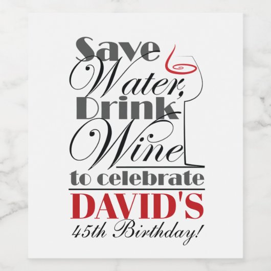 Gelukkige verjaardag ontwerp offerte wijn etiket (Enkel label)