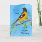 Gelukkige verjaardag oom Baltimore Oriole Bird Kaart (Voorkant)