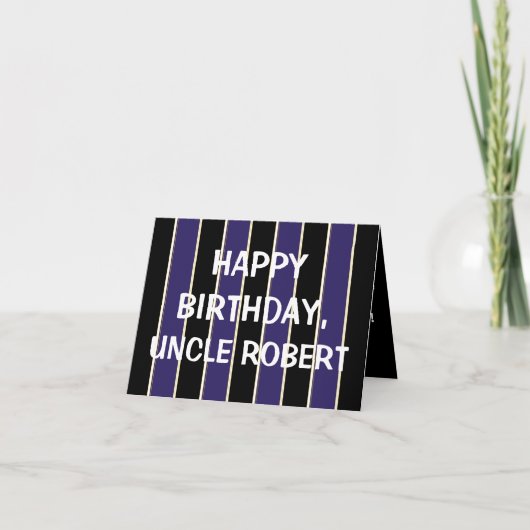 Gelukkige Verjaardag Oom BP Strepen Kaart (Voorkant)
