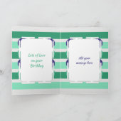 Gelukkige Verjaardag Oom groen en blauw foto Kaart (Binnen)