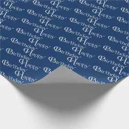 Gelukkige Verjaardag op blauw Cadeaupapier
