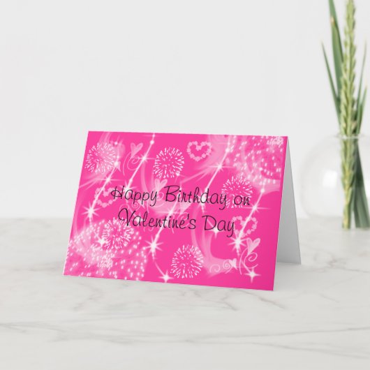 Gelukkige verjaardag op de Valentijnsdag Feestdagen Kaart (Voorkant)