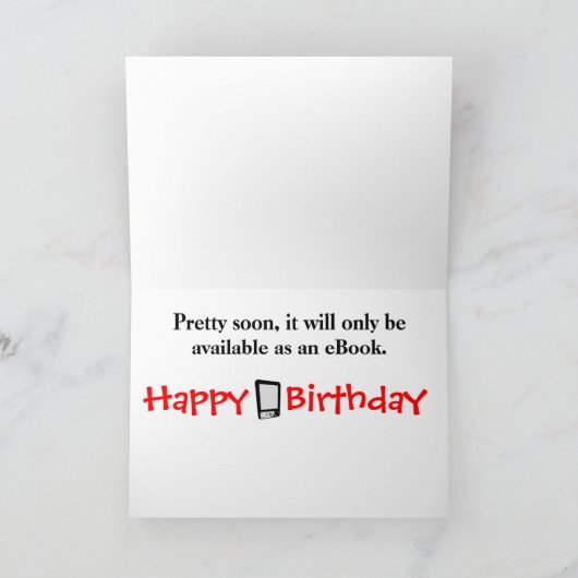 Gelukkige verjaardag op een eBook Kaart (Binnen)