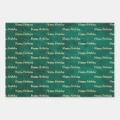 Gelukkige verjaardag op groen leer inpakpapier vel (Voorkant 3)