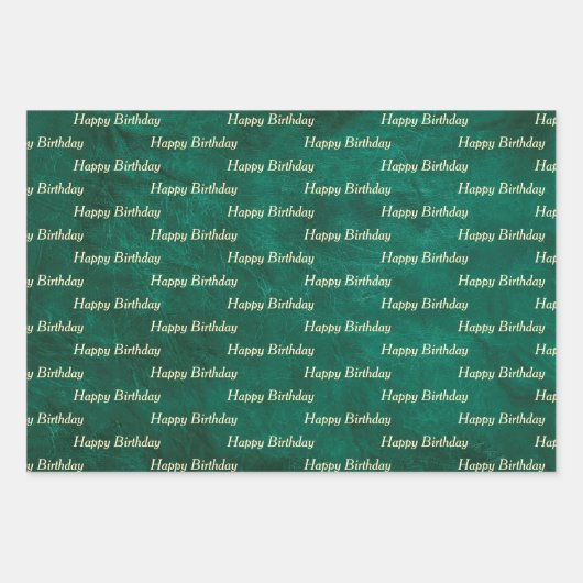 Gelukkige verjaardag op groen leer inpakpapier vel (Voorkant 2)