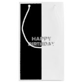 Gelukkige Verjaardag Op Kunst Stijlvol Zwart-Wit Klein Cadeauzakje (Achterkant)
