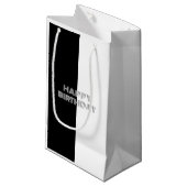 Gelukkige Verjaardag Op Kunst Stijlvol Zwart-Wit Klein Cadeauzakje (Voorkant Gekanteld)