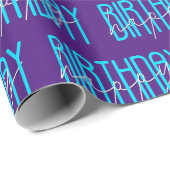 Gelukkige Verjaardag op Paarse Cadeaupapier (Rol Hoek)