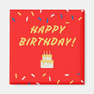 Gelukkige verjaardag op rood magneet