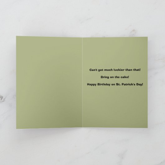 Gelukkige Verjaardag op St. Patrick's Day Black Ca Feestdagen Kaart (Binnen)