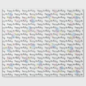 Gelukkige verjaardag op wit met bellen cadeaupapier (Vlak)