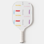 Gelukkige verjaardag op wit pickleball paddle (Achterkant)