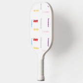 Gelukkige verjaardag op wit pickleball paddle (Links)