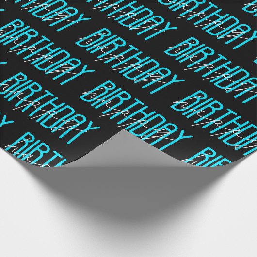 Gelukkige verjaardag op zwart cadeaupapier (Hoek)