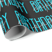 Gelukkige verjaardag op zwart cadeaupapier (Rol Hoek)